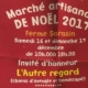 Flyer du Marché artisanal de Noël 2017, avec comme invité d'honneur l'Association L'Autre Regard.