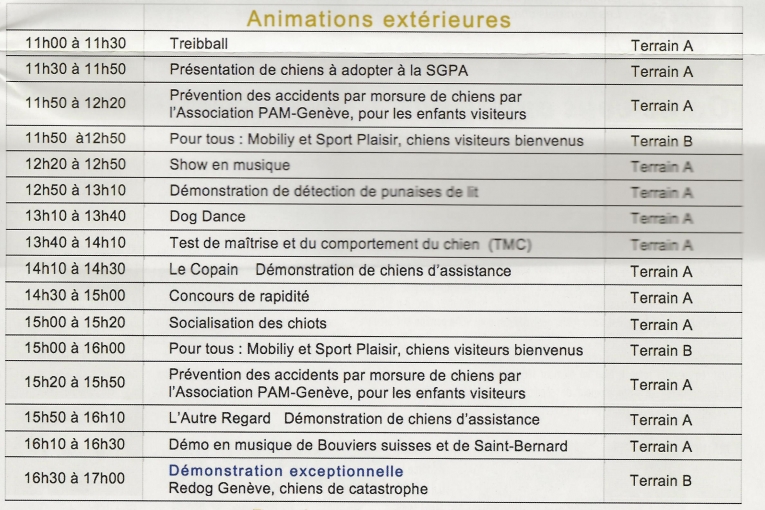 Programme de démonstration de la journée de conseils aux propriétaires de chien 2019.