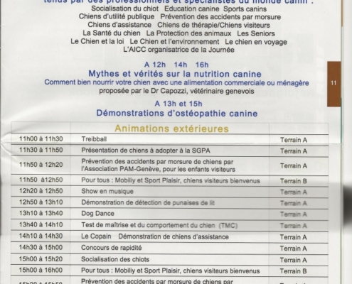 Programme de démonstration de la journée de conseils aux propriétaires de chien 2019.